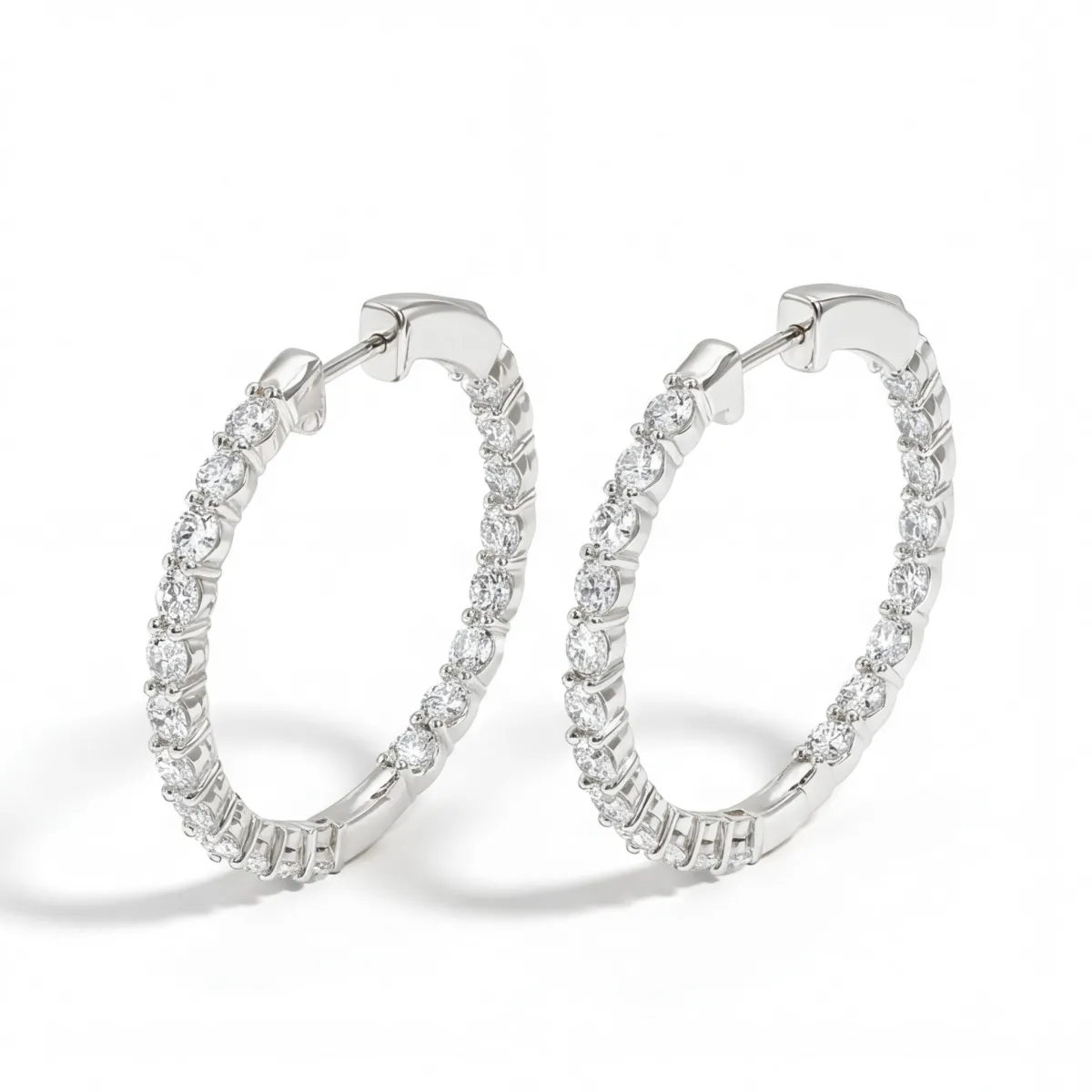 Luminette - Oval Cut Moissanite Channel Set Hoop Earrings