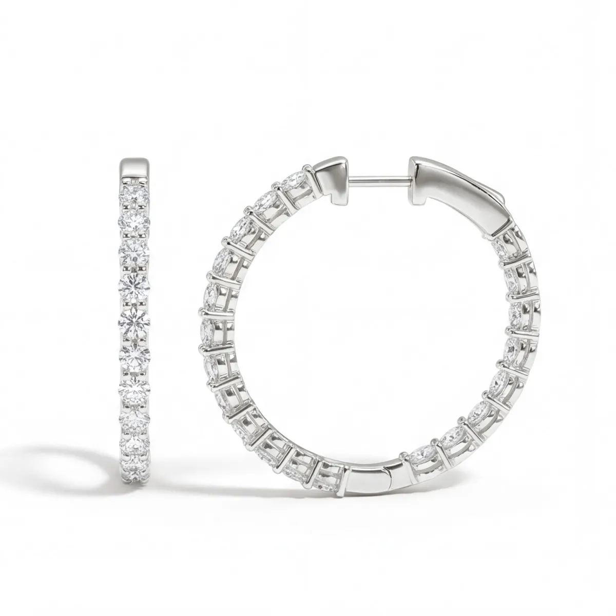 Luminette - Oval Cut Moissanite Channel Set Hoop Earrings