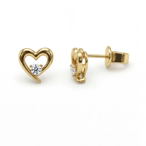 Essence - Moissanite Heart Earrings