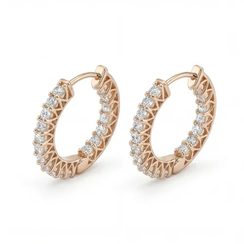 Pristine - Moissanite Petite Hoop Huggie Earrings