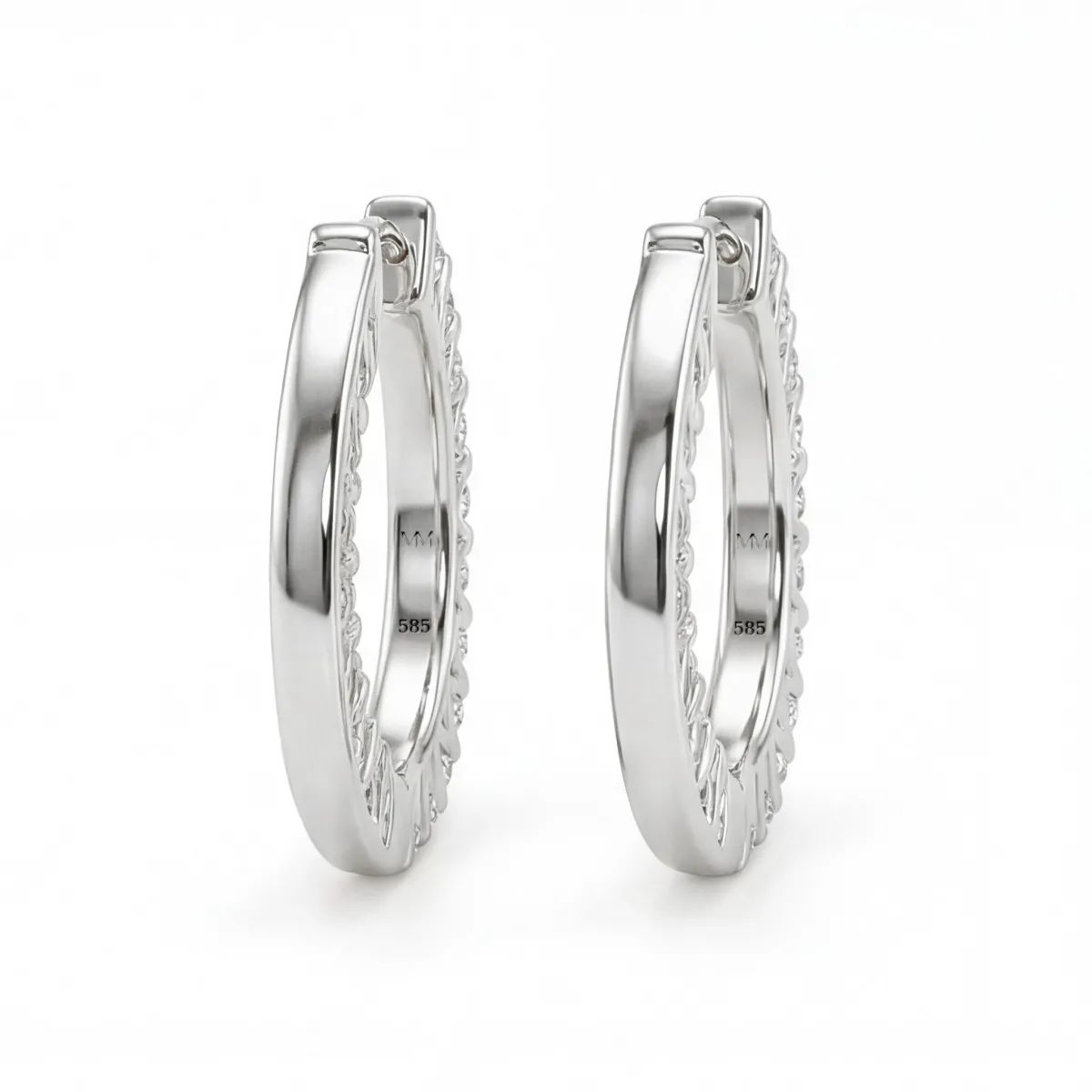 Pristine - Moissanite Petite Hoop Huggie Earrings
