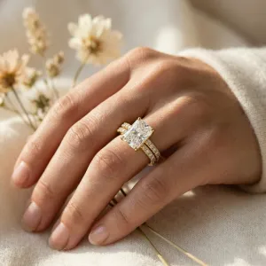 Moissanite wedding band sets