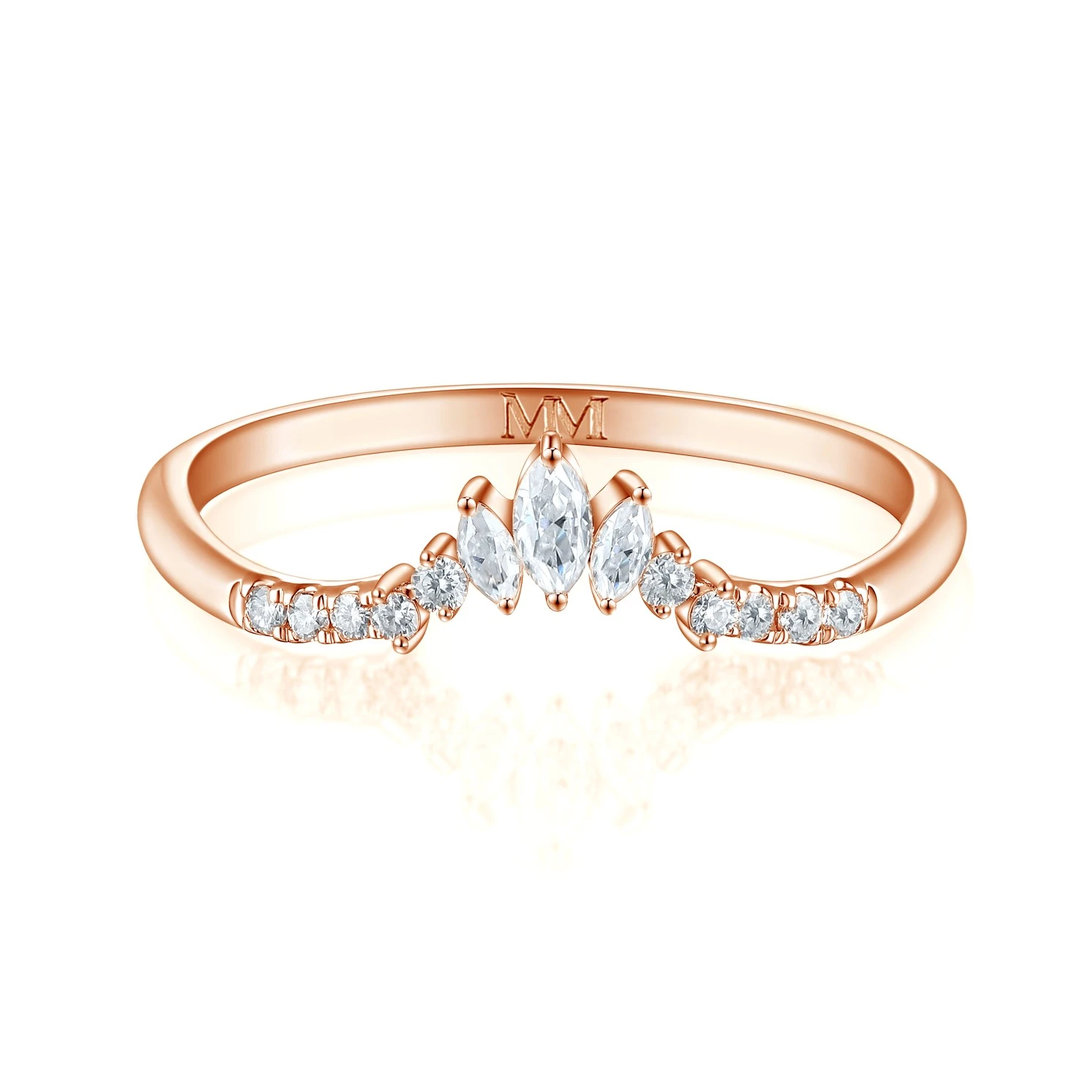 Serenella - Marquise and Round Moissanite Wedding Band
