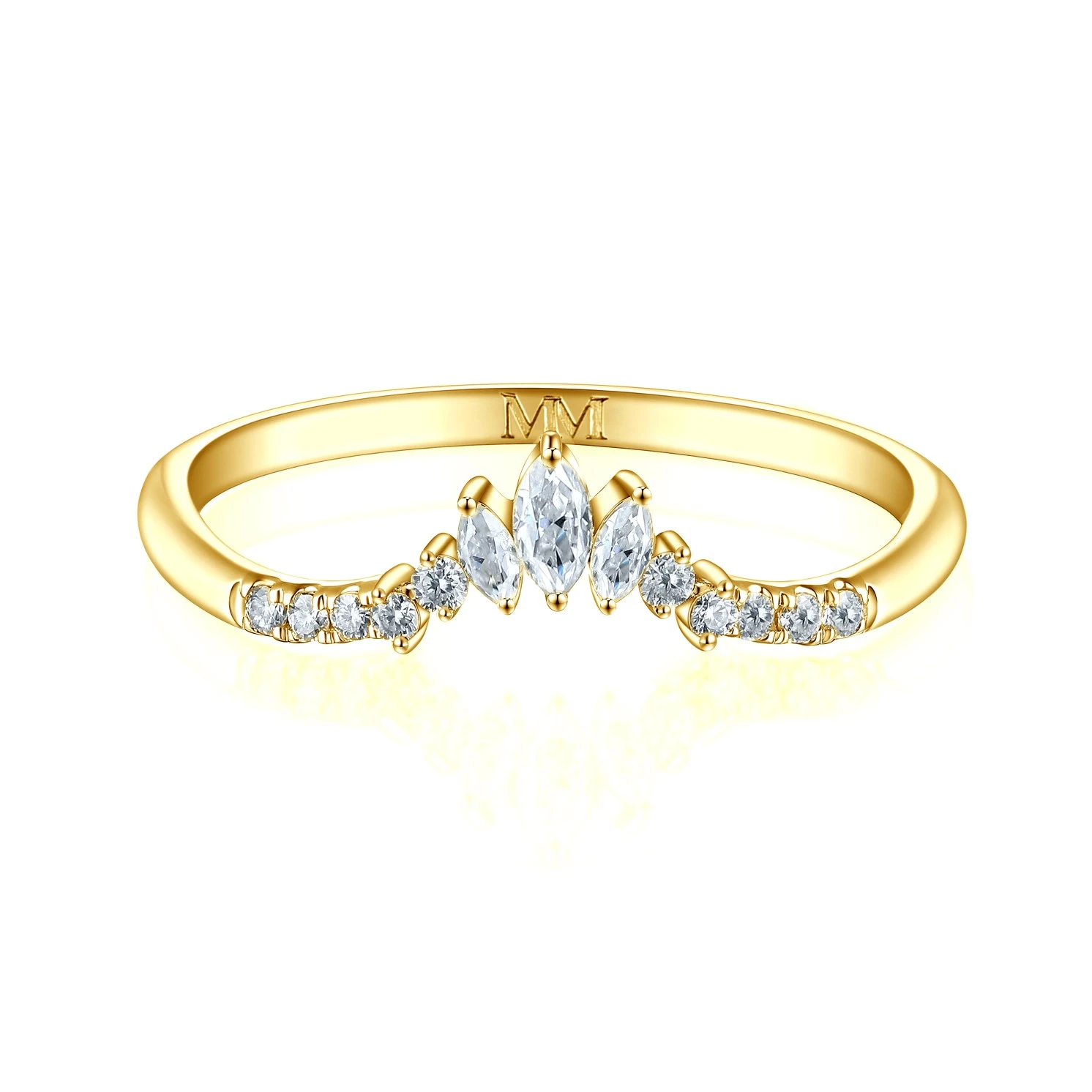 Serenella - Marquise and Round Moissanite Wedding Band