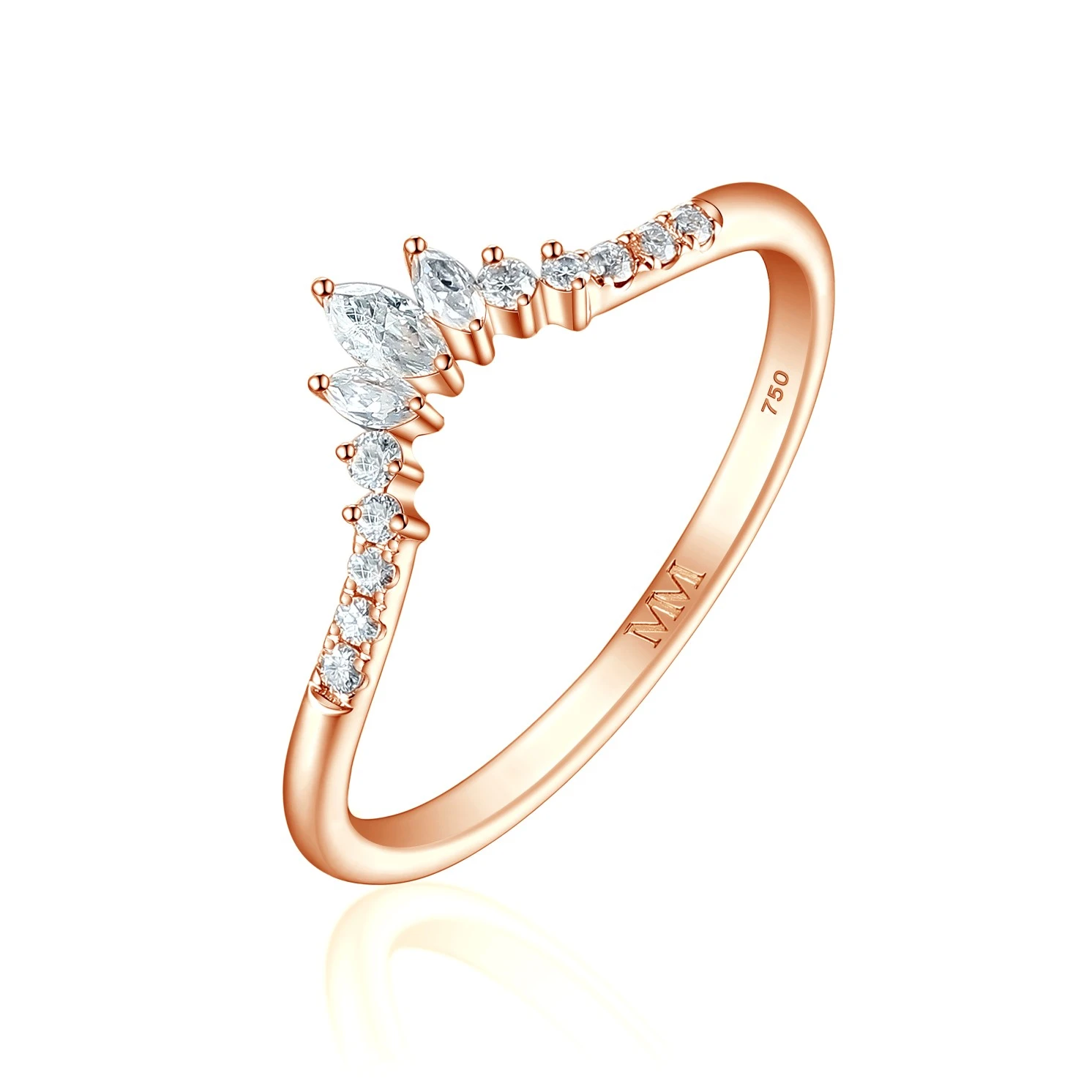 Serenella - Marquise and Round Moissanite Wedding Band