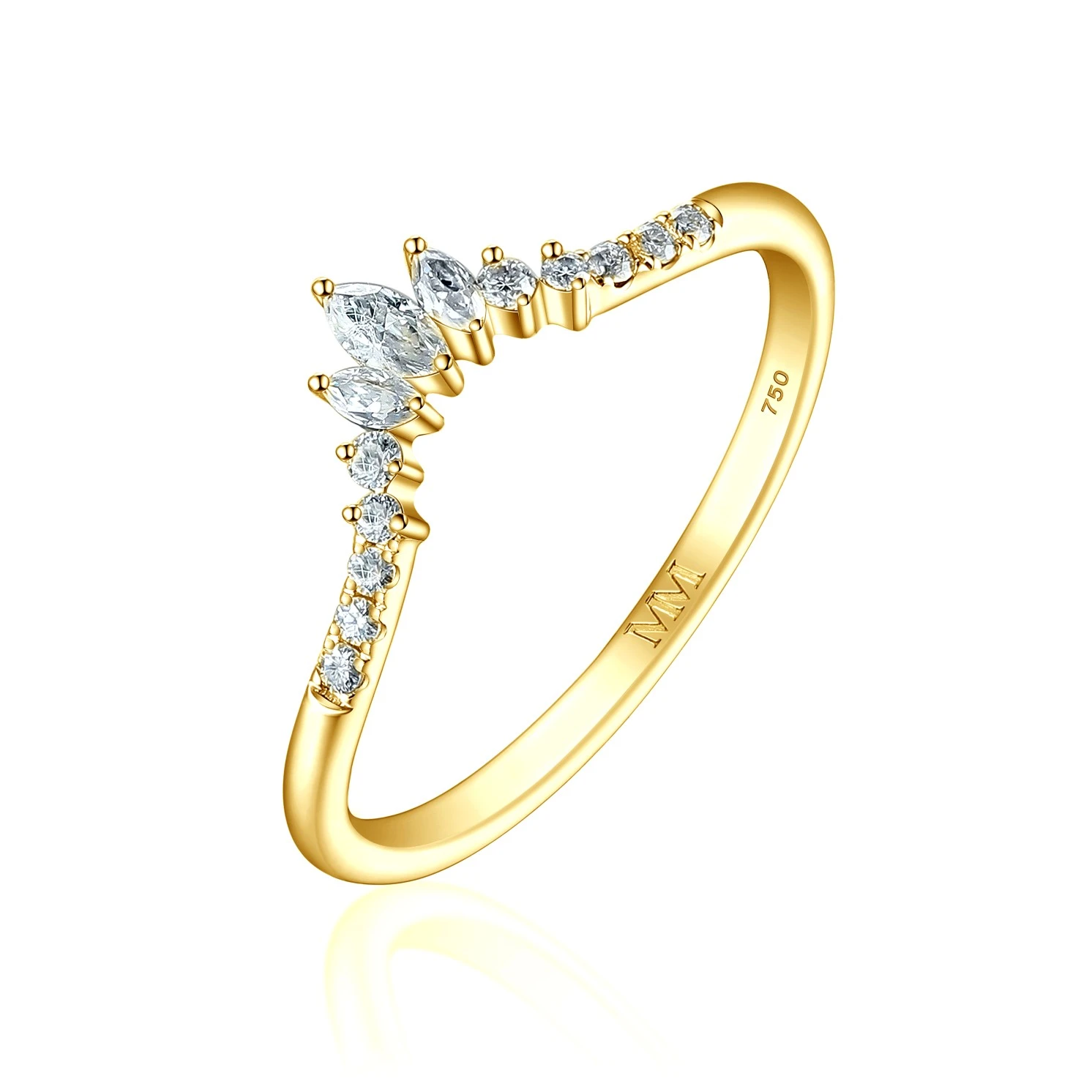 Serenella - Marquise and Round Moissanite Wedding Band