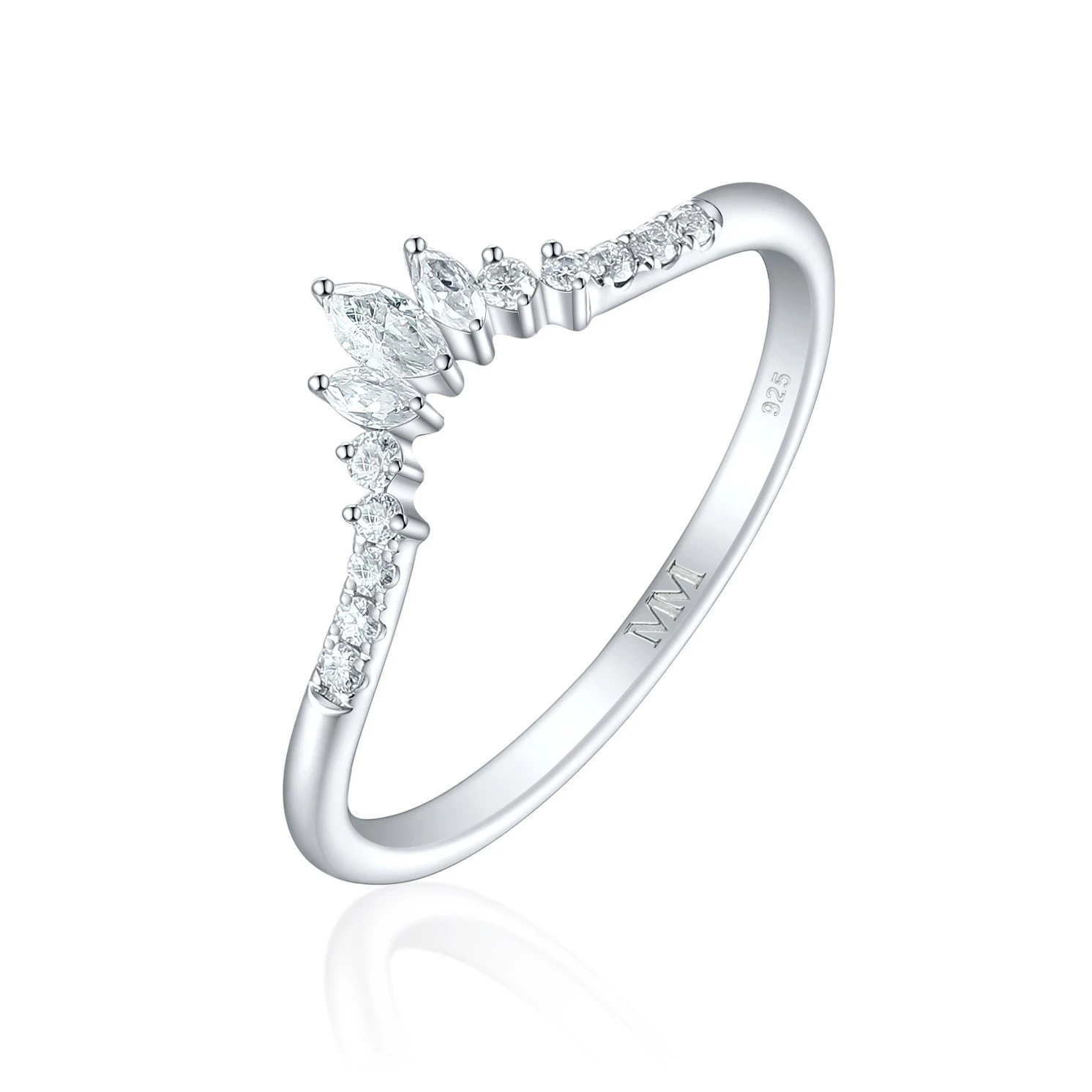 Serenella - Marquise and Round Moissanite Wedding Band