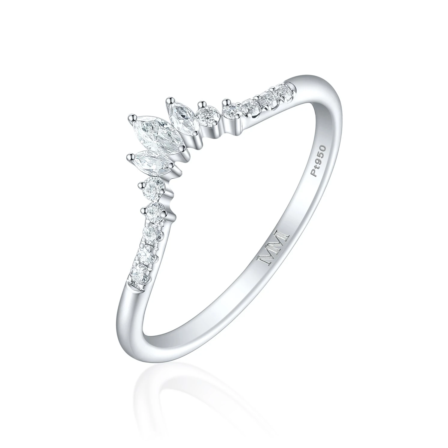 Serenella - Marquise and Round Moissanite Wedding Band