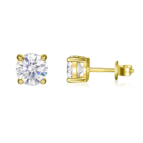 Helix - Secure Screw Back Moissanite Stud Earrings