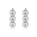 Tri-Bezel - Moissanite Stud Earrings in Bezel Setting