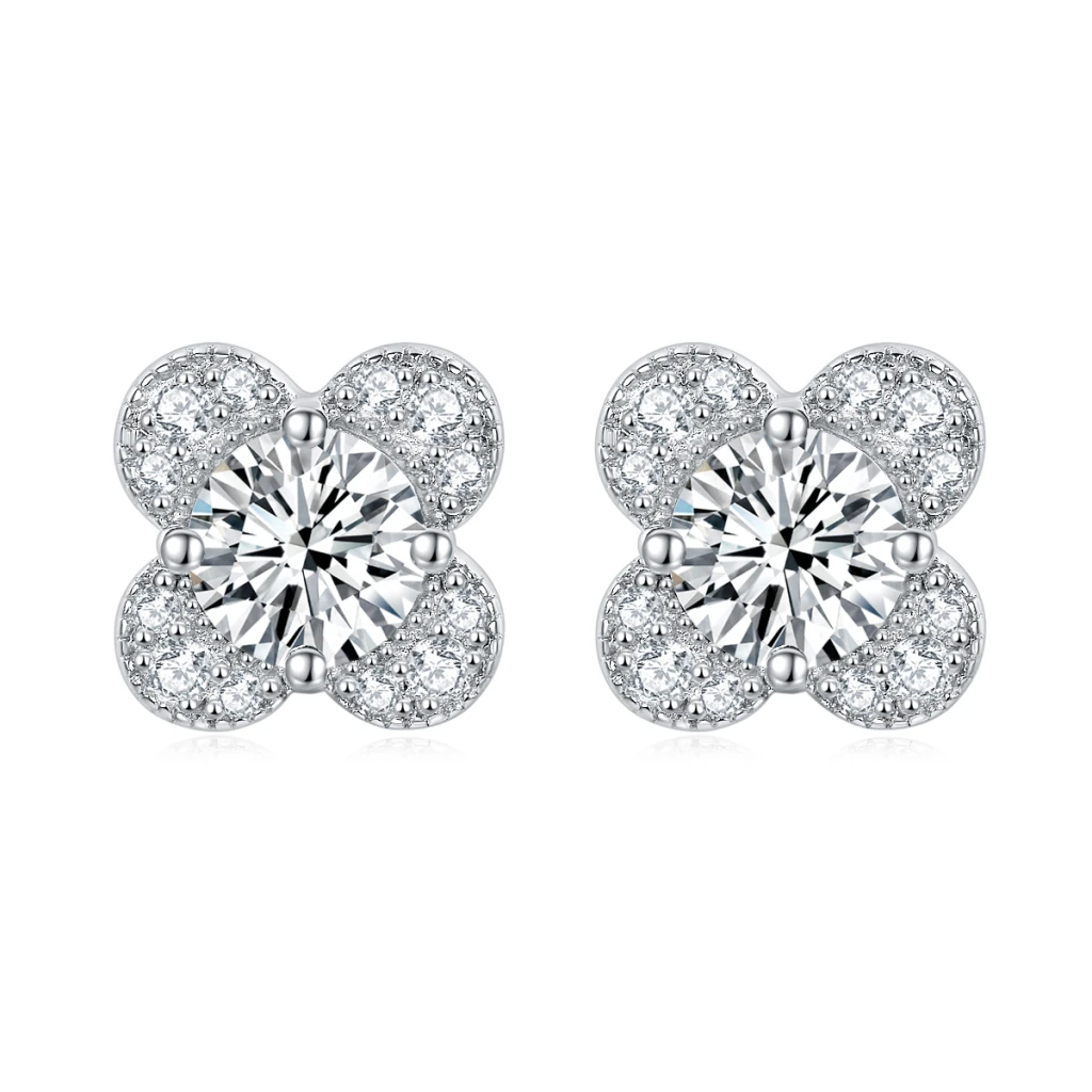 Moissanite Blooms - Moissanite Stud Earrings