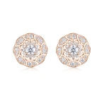 Double Halo - Moissanite Stud Earrings in Halo Setting