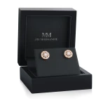 Double Halo - Moissanite Stud Earrings in Halo Setting