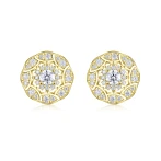 Double Halo - Moissanite Stud Earrings in Halo Setting