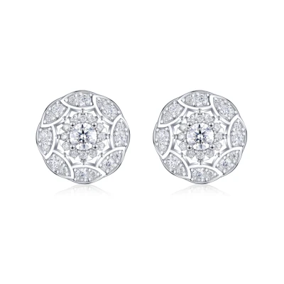 Silver moissanite earrings