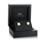 Tetrona - Asscher Moissanite Stud Earrings in Halo Setting