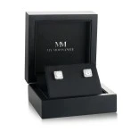 Tetrona - Asscher Moissanite Stud Earrings in Halo Setting