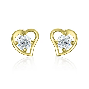 Etheria - Moissanite Heart Stud Earrings