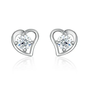 Etheria - Moissanite Heart Stud Earrings