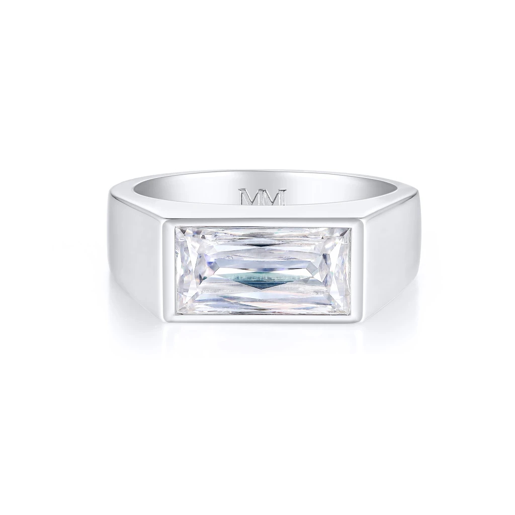 Maxton - Rectangular Moissanite Men's Ring