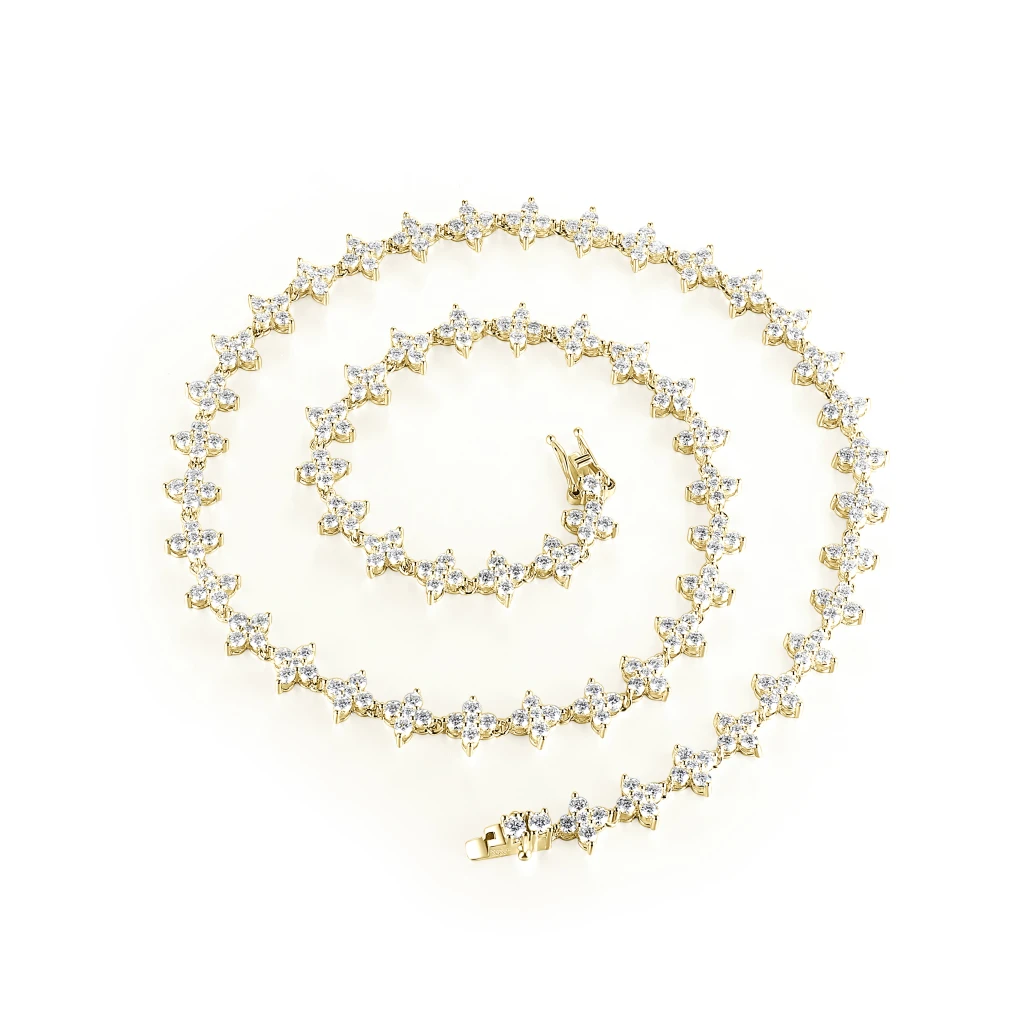 Pentara - Moissanite Tennis Necklace in Pavé Setting