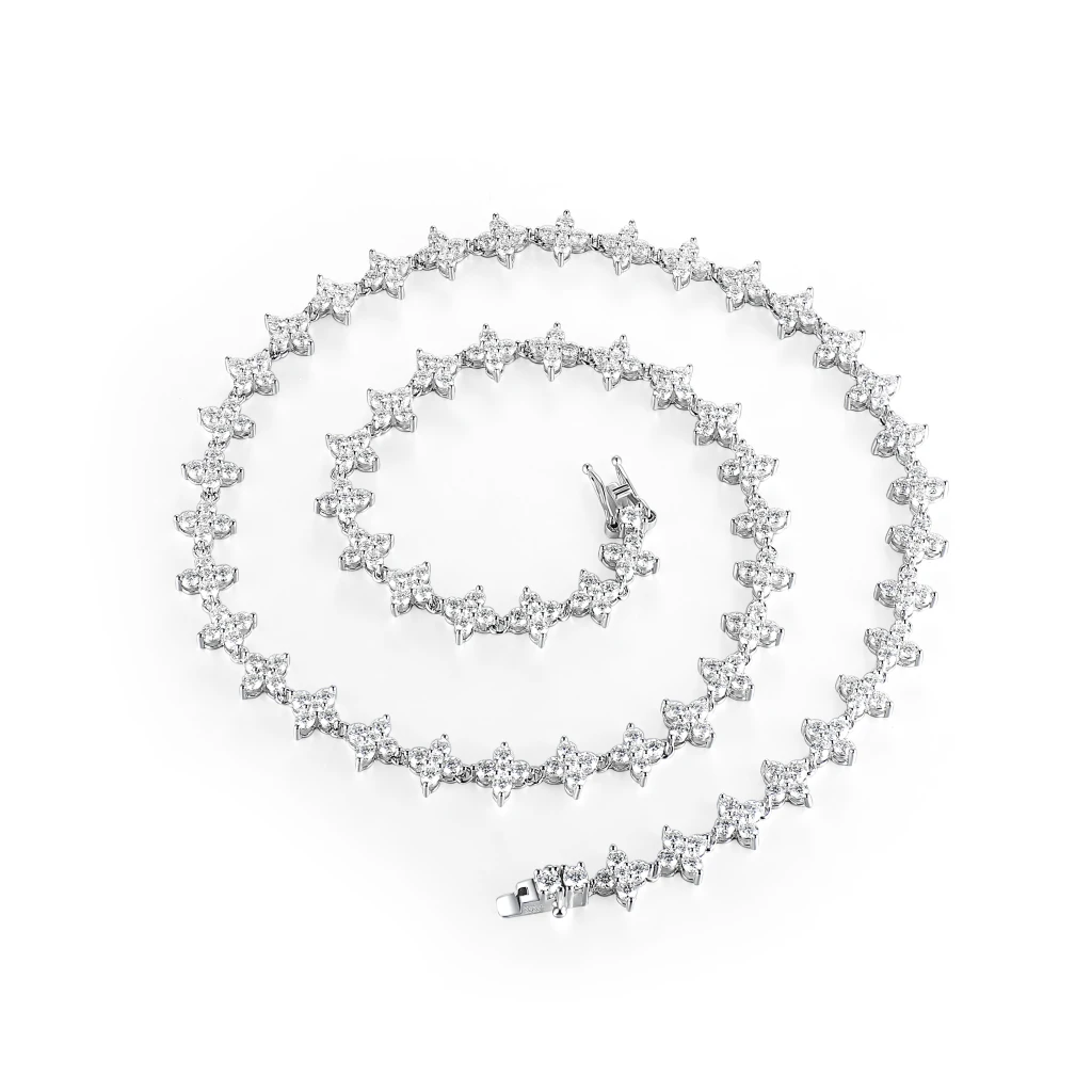 Pentara - Moissanite Tennis Necklace in Pavé Setting