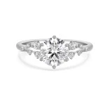 Aurora - Moissanite Ring with Minimalistic Side Stones