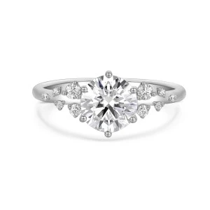 Aurora - Moissanite Ring with Minimalistic Side Stones