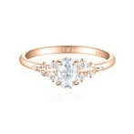 Ovaline - Moissanite Ring with Minimalistic Side Stones Ovaline - Moissanite Ring with Minimalistic Side Stones