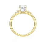 Ovaline - Moissanite Ring with Minimalistic Side Stones Ovaline - Moissanite Ring with Minimalistic Side Stones