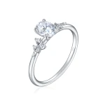 Ovaline - Moissanite Ring with Minimalistic Side Stones Ovaline - Moissanite Ring with Minimalistic Side Stones