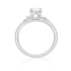 Ovaline - Moissanite Ring with Minimalistic Side Stones Ovaline - Moissanite Ring with Minimalistic Side Stones