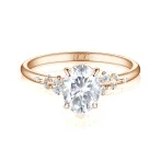 Ovaline - Moissanite Ring with Minimalistic Side Stones Ovaline - Moissanite Ring with Minimalistic Side Stones