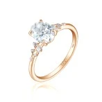 Ovaline - Moissanite Ring with Minimalistic Side Stones Ovaline - Moissanite Ring with Minimalistic Side Stones