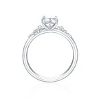 Ovaline - Moissanite Ring with Minimalistic Side Stones Ovaline - Moissanite Ring with Minimalistic Side Stones