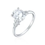 Ovaline - Moissanite Ring with Minimalistic Side Stones Ovaline - Moissanite Ring with Minimalistic Side Stones