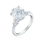 Ovaline - Moissanite Ring with Minimalistic Side Stones Ovaline - Moissanite Ring with Minimalistic Side Stones
