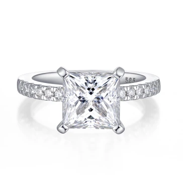 Side stone moissanite engagement rings
