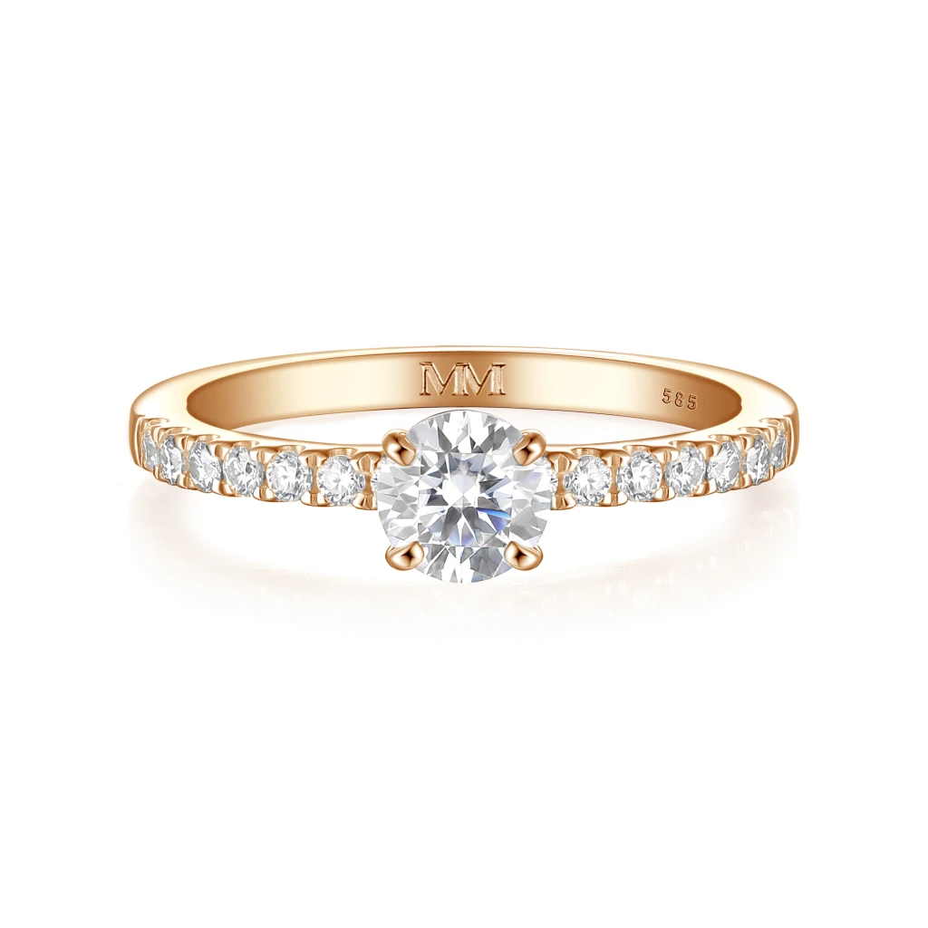 Finesse Moissanite Engagement Ring With Side Stones