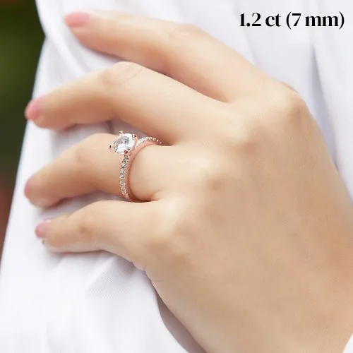 Finesse - Moissanite Engagement Ring with Side Stones - lifestyle