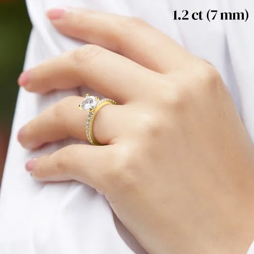 Finesse - Moissanite Engagement Ring with Side Stones - lifestyle