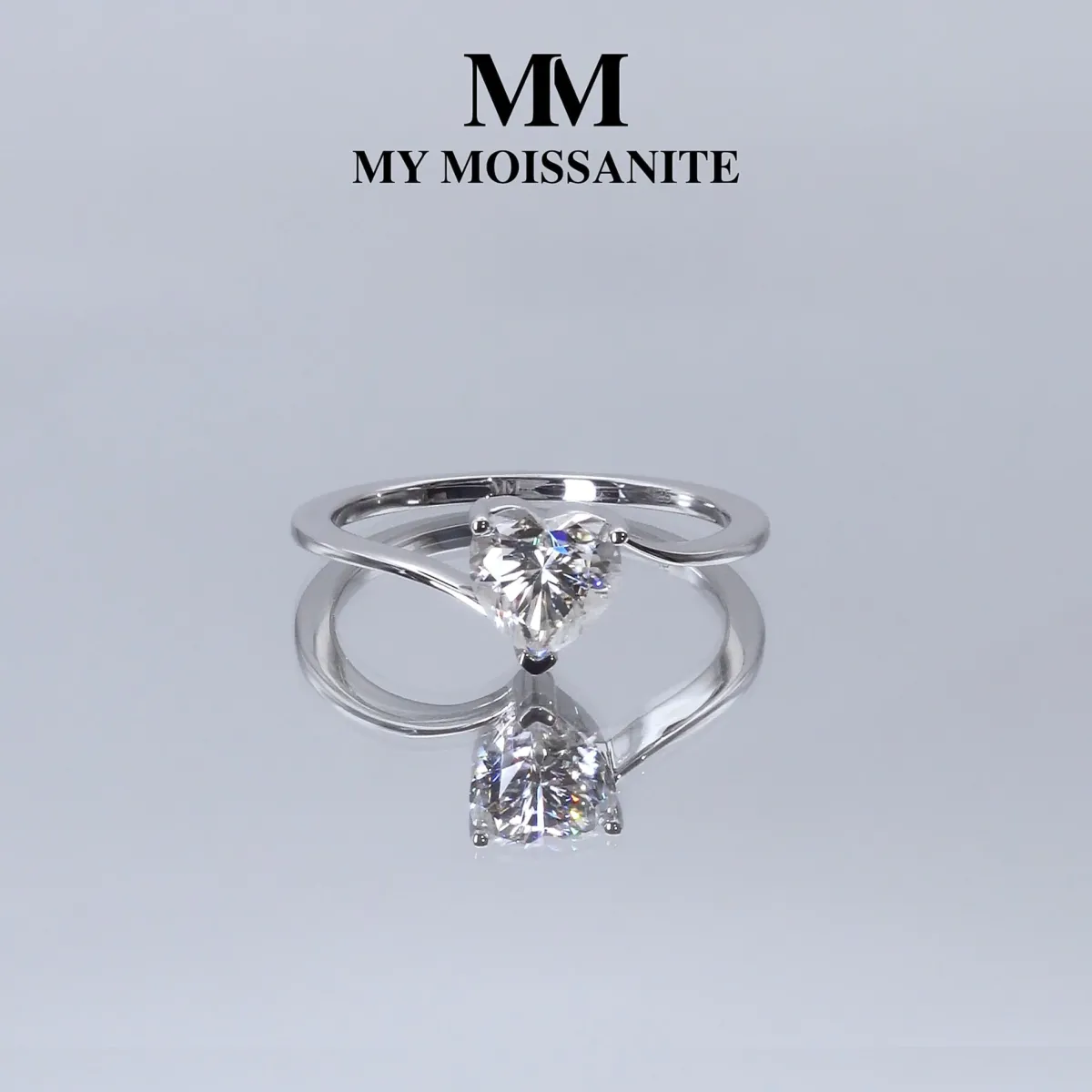 Amora - Heart Solitaire Moissanite Ring | My Moissanite