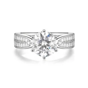 Sylphie – Moissanite Engagement Ring with Double Side Stones