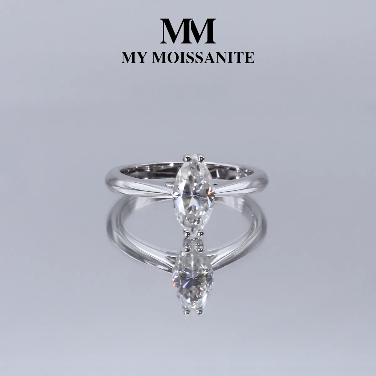 Liana - Marquise Solitaire Moissanite Ring