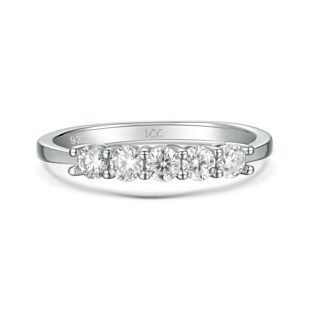 Quintella - 5 Stones Moissanite Anniversary Ring
