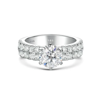 Side stone moissanite rings
