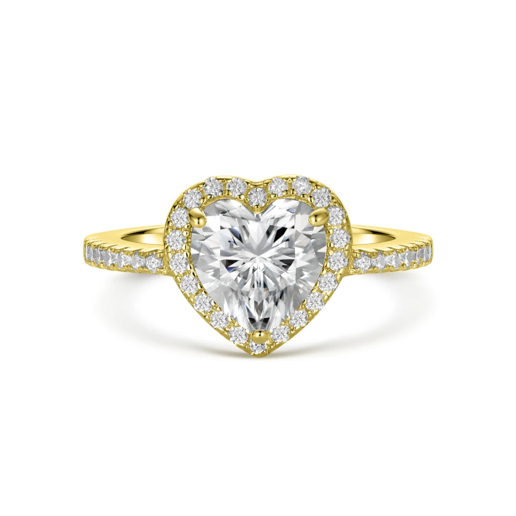 Heartshine – Heart Moissanite Ring in Halo Setting