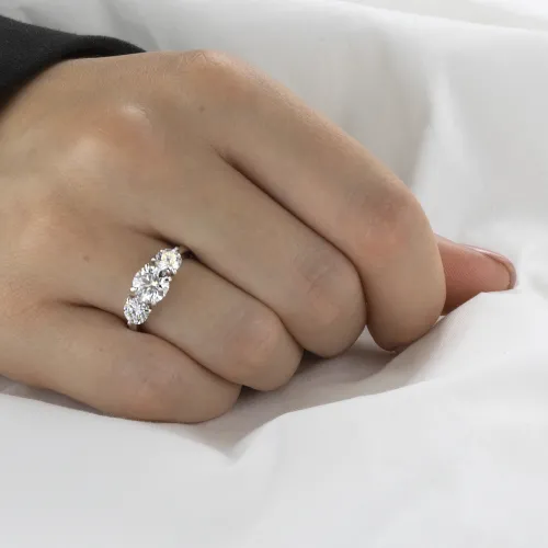 Aventine - Triple Moissanite Ring - lifestyle