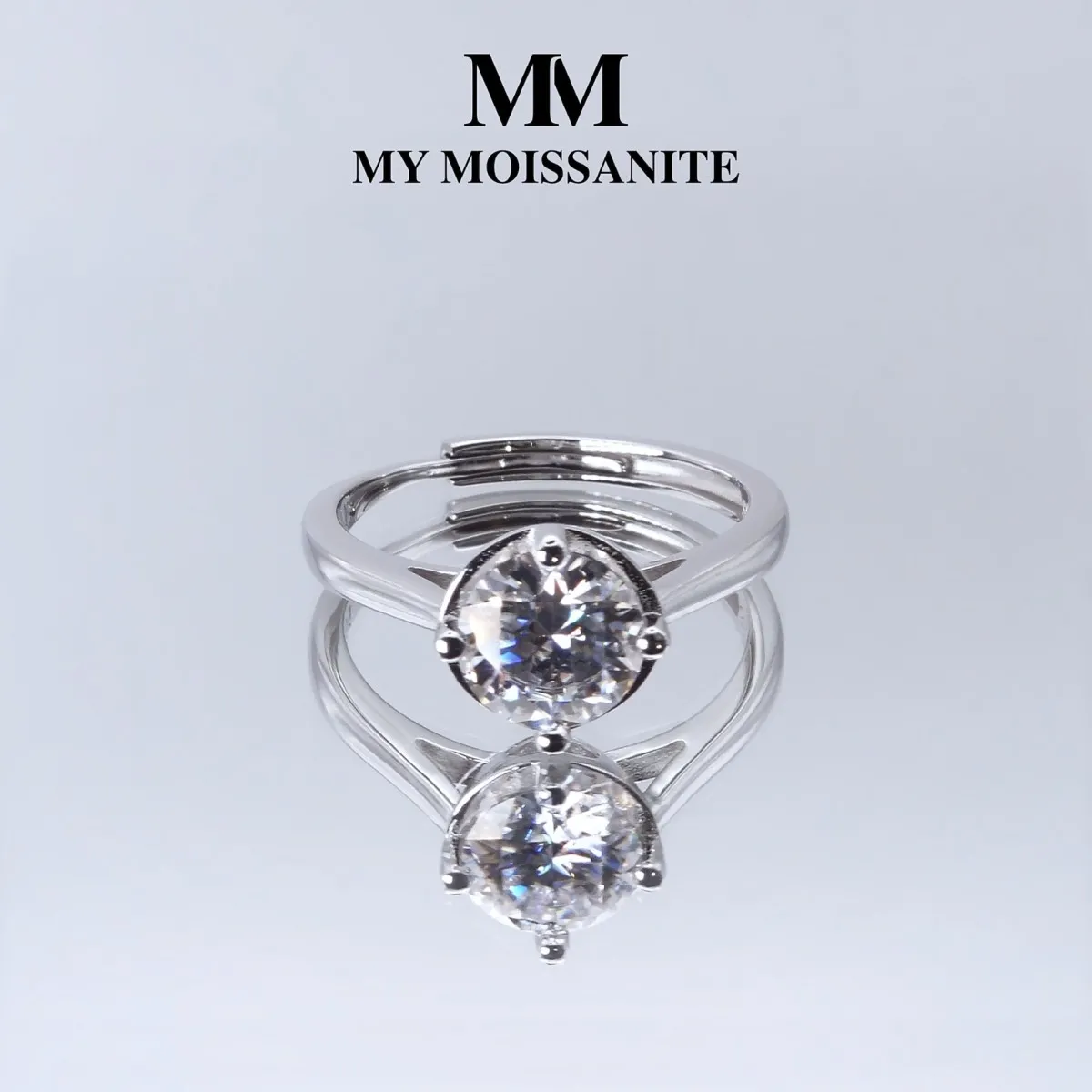 Unum - Adjustable Solitaire Moissanite Ring