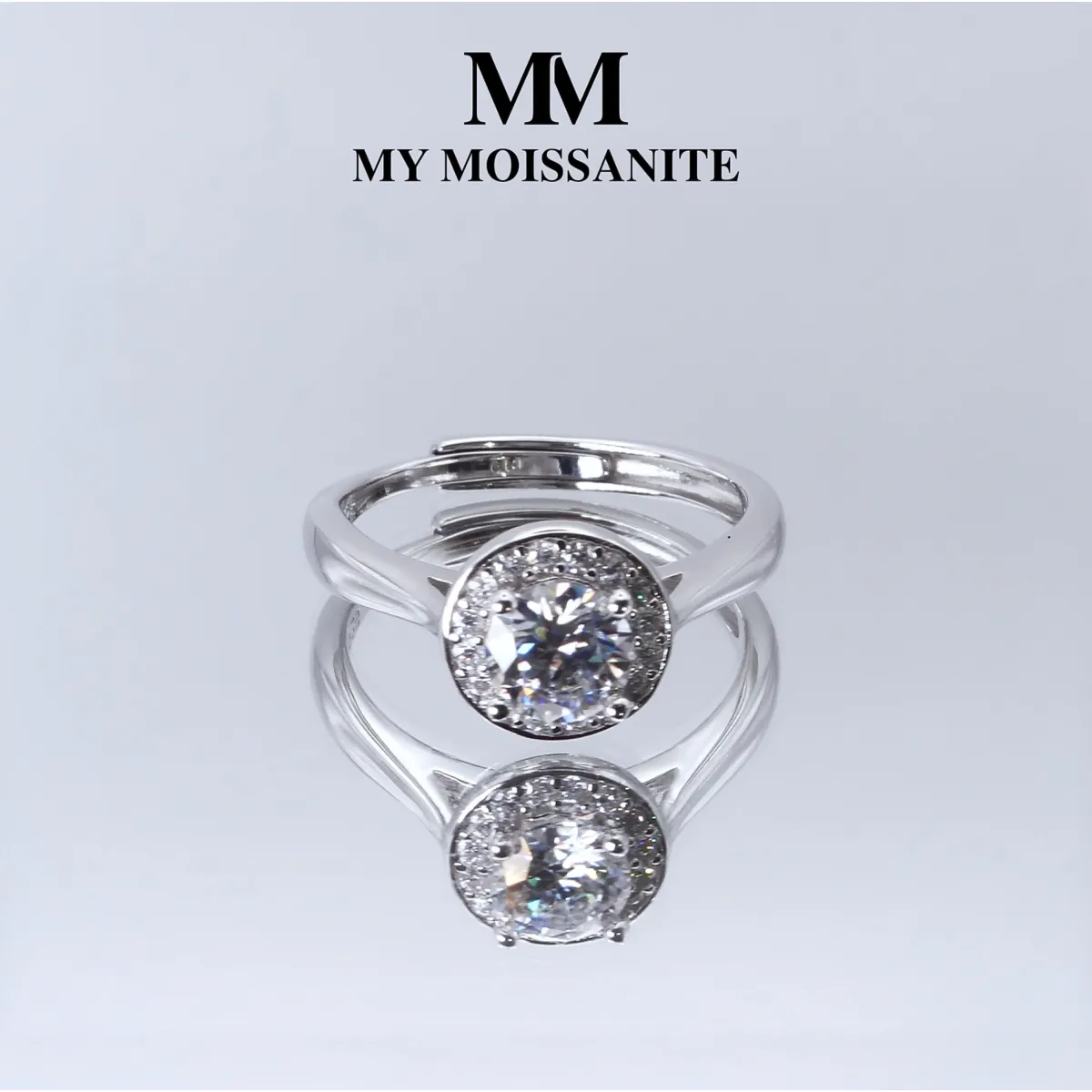 Flexa - Adjustable Halo Moissanite Ring